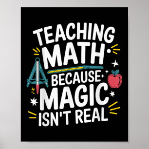 Affiche Prof de maths drôle amateur d'algèbre retour à l'é
