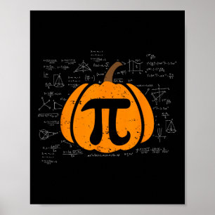Affiche Prof de maths drôle de tarte à la citrouille Hallo