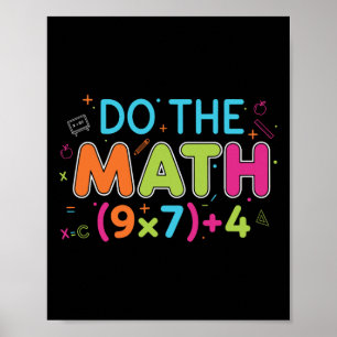 Affiche Prof de maths drôle fait le calcul 67 mème Six Sep
