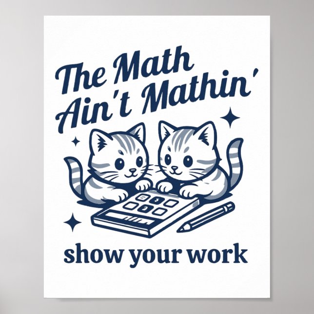 Affiche Prof de maths drôle Le calcul n'est pas calculant  (Devant)