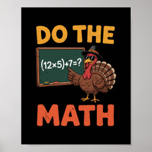 Affiche Prof de maths drôle Thanksgiving 67 Mème Faites la