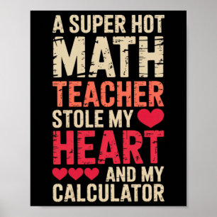 Affiche Prof de maths Saint-Valentin Algèbre Calcul Amour