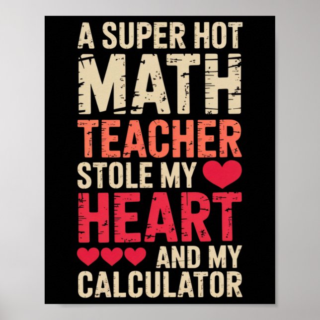 Affiche Prof de maths Saint-Valentin Algèbre Calcul Amour (Devant)