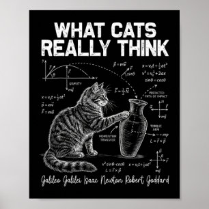 Affiche Prof de physique chat scientifique drôle ce que le