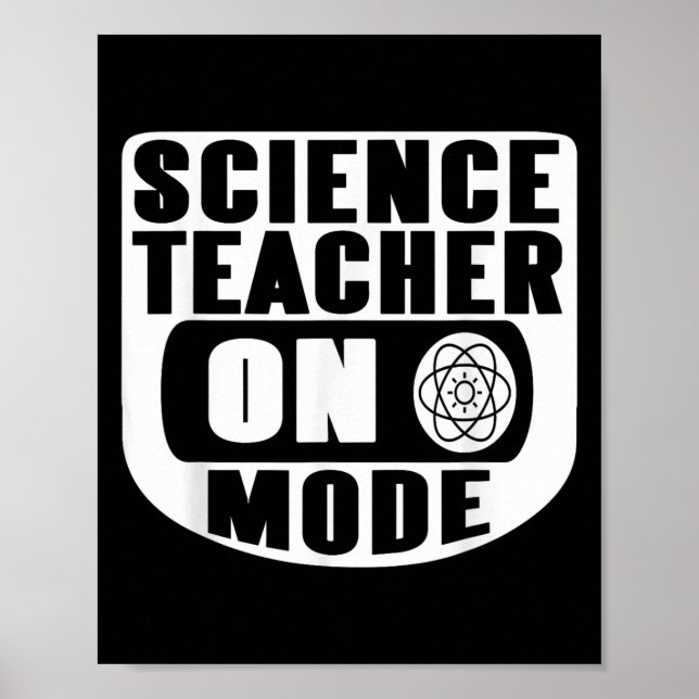 Affiche Prof de science drôle en mode activé avec atome  (Devant)
