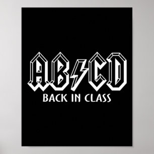 Affiche Professeur Amusant ABCD Rocks Retour À L'École Dan