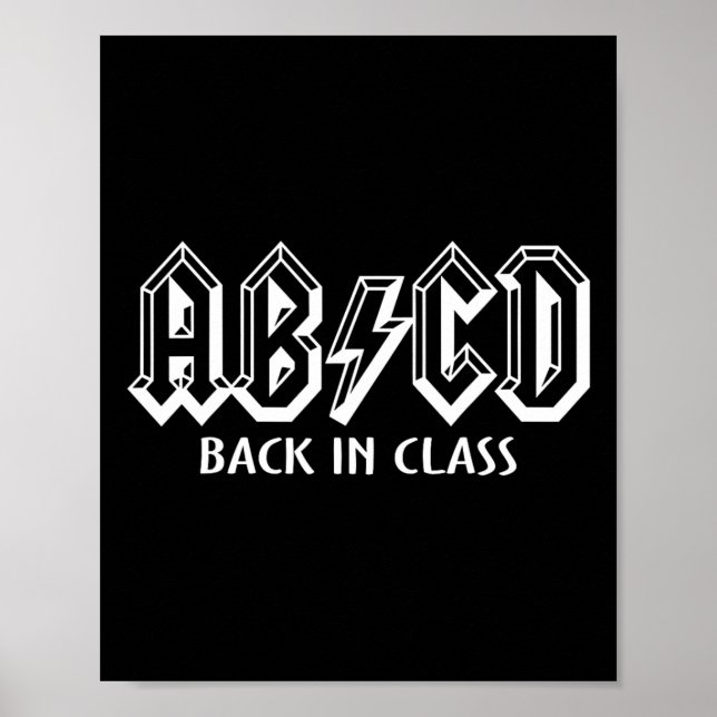 Affiche Professeur Amusant ABCD Rocks Retour À L'École Dan (Devant)
