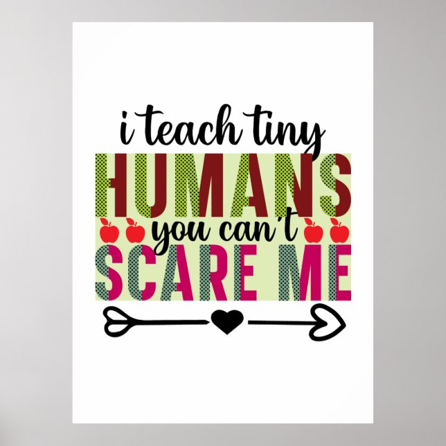 Affiche Professeur Art I Enseigner Minuscules Humains (Devant)