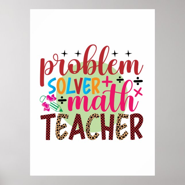 Affiche Professeur Cadeaux | Enseignant en mathématiques d (Devant)