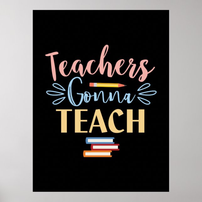 Affiche Professeur Cadeaux | Les enseignants vont enseigne (Devant)