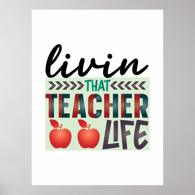 Affiche Professeur Cadeaux | Vivre cette vie d'enseignant (Devant)