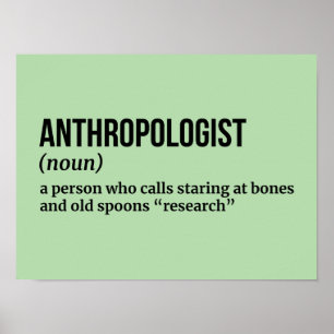 Affiche Professeur d'anthropologie - Définition amusante