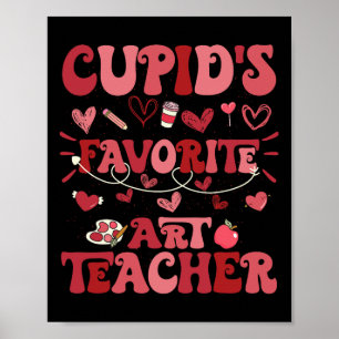 Affiche Professeur d'art préféré de Cupidon Rétro Groovy V