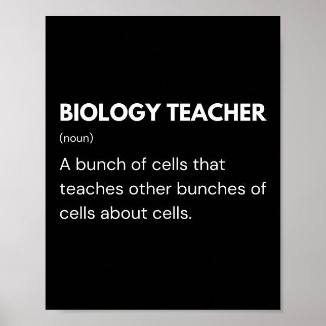 Affiche Professeur de biologie Définition drôle de scienti (Devant)