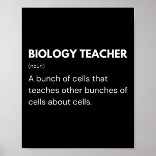 Affiche Professeur de biologie Funny Scientifique Définiti