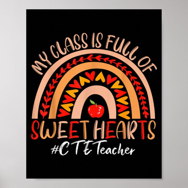 Affiche Professeur de Cte Ma classe est pleine de cœurs do (Devant)