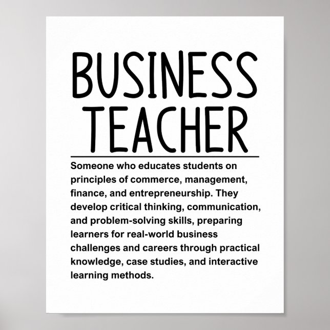 Affiche Professeur de gestion (Devant)