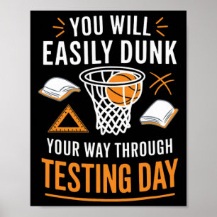 Affiche Professeur de jour de test drôle Sketll Dunk Jour