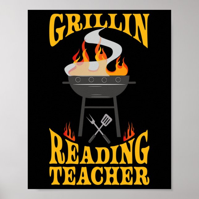 Affiche Professeur de lecture Bbq Grill Smoker Et Chef Byr (Devant)