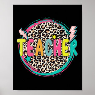 Affiche Professeur de Leopard amusant Joyeux Premier jour