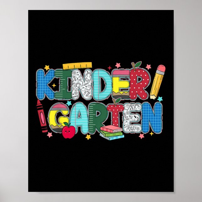 Affiche Professeur de maternelle Squad Crayon Retour à l'é (Devant)