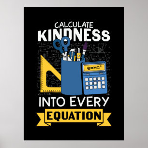 Affiche Professeur de mathématiques Calculer la gentilless