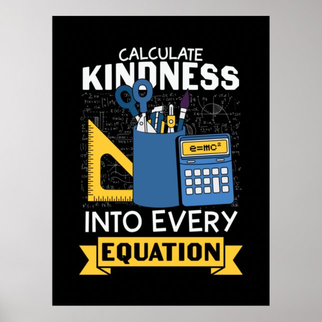 Affiche Professeur de mathématiques Calculer la gentilless (Devant)