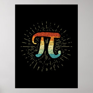 Affiche Professeur de mathématiques Cute Pi