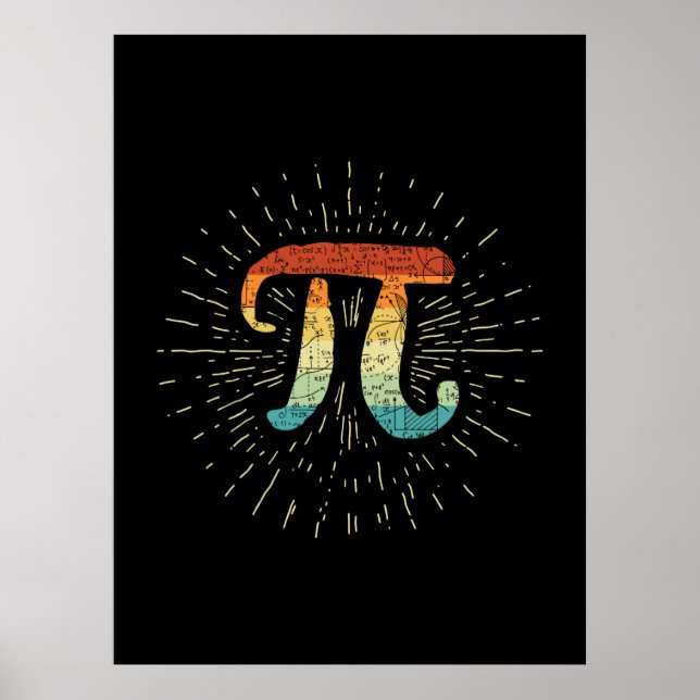 Affiche Professeur de mathématiques Cute Pi (Devant)