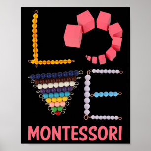 Affiche Professeur de mathématiques de l'éducation Montess