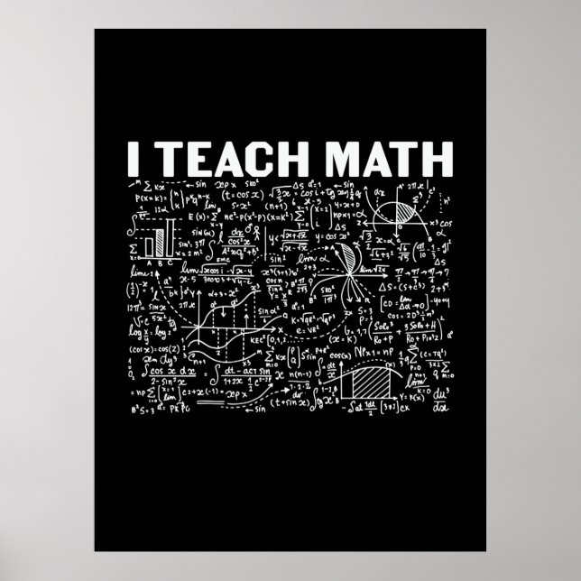 Affiche Professeur de mathématiques J'enseigne les mathéma (Devant)