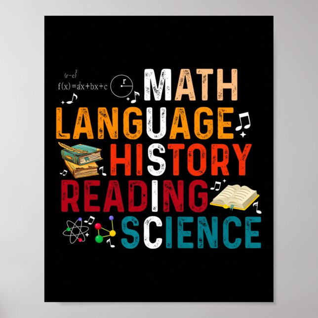 Affiche Professeur de mathématiques langue histoire lectur (Devant)