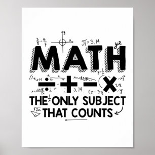 Affiche Professeur de mathématiques   Mathématiques Cadeau