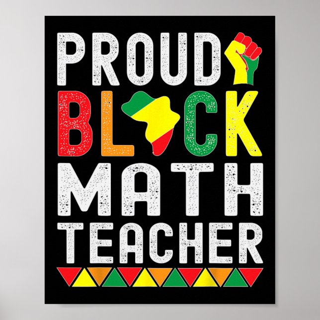 Affiche Professeur de mathématiques noir fier Afro-américa (Devant)
