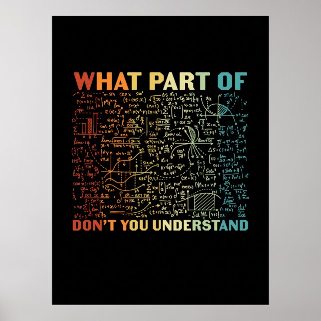 Affiche Professeur De Mathématiques Quelle Partie Des Math (Devant)