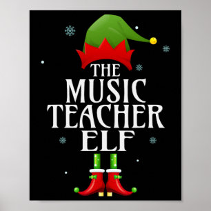 Affiche Professeur de musique Elf Xmas Matching Family Gro