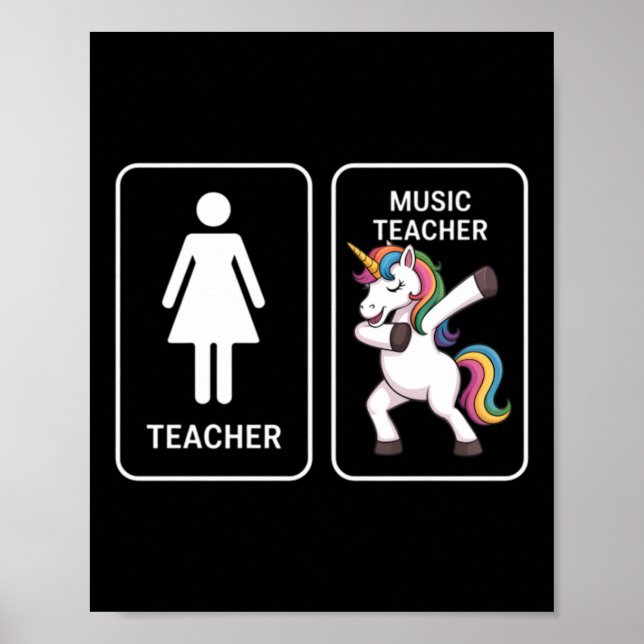 Affiche Professeur de musique licorne drôle (Devant)