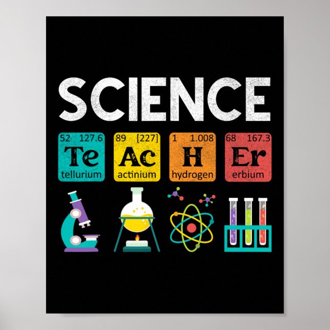 Affiche Professeur de sciences Chimie Biologie Physique En (Devant)