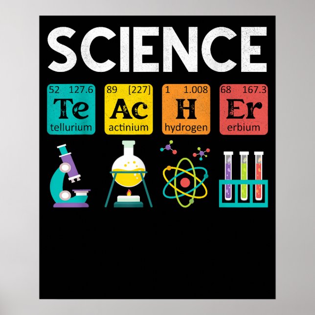 Affiche Professeur de sciences Chimie Biologie Physique Ét (Devant)