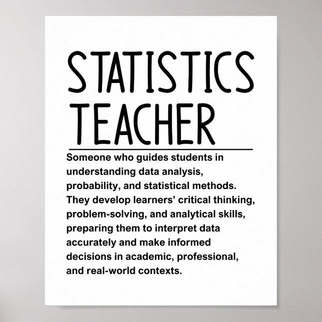 Affiche Professeur de statistiques (Devant)