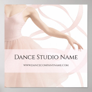 Affiche Professeur de Studio de Danse Rose Tendre