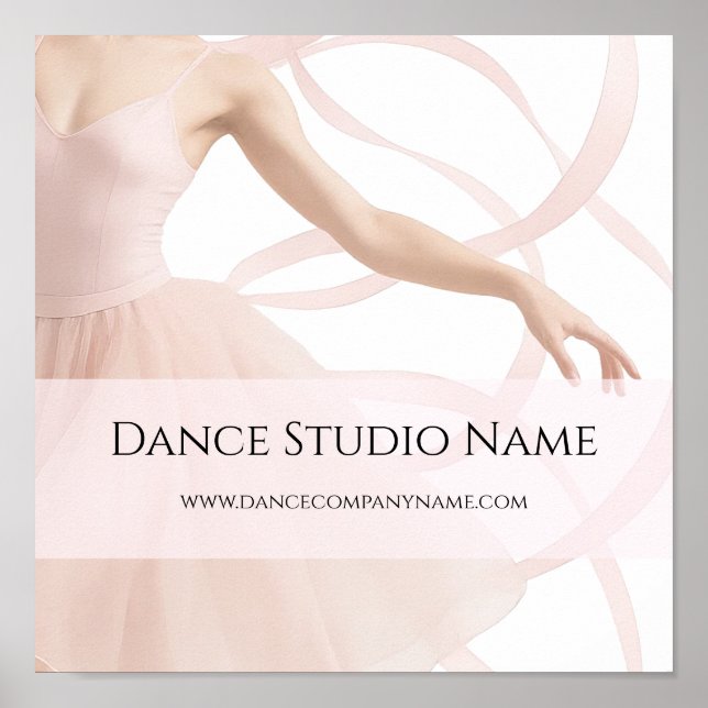 Affiche Professeur de Studio de Danse Rose Tendre (Devant)