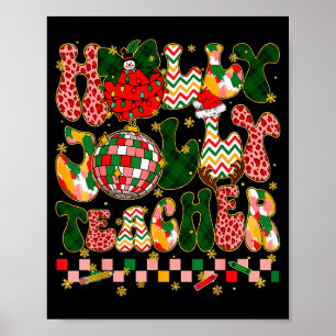 Affiche Professeur de vibrations de Noël Léopard Bonhomme