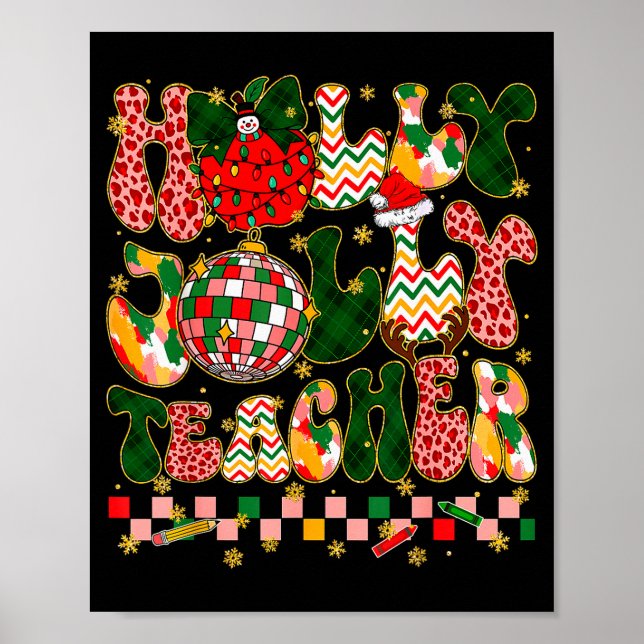 Affiche Professeur de vibrations de Noël Léopard Bonhomme  (Devant)