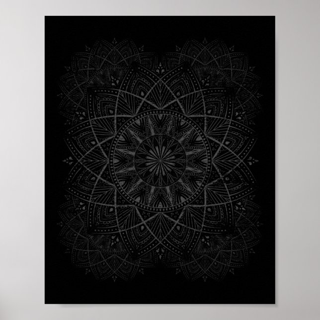 Affiche Professeur de Yoga Cadeau Hippie Paix Mandala  (Devant)