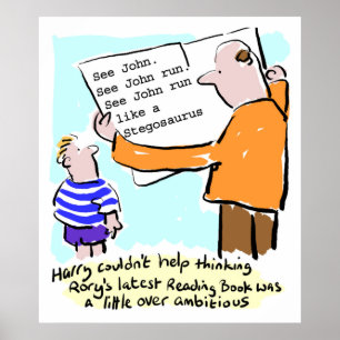 Affiche Professeur d'école primaire livre de lecture d'enf