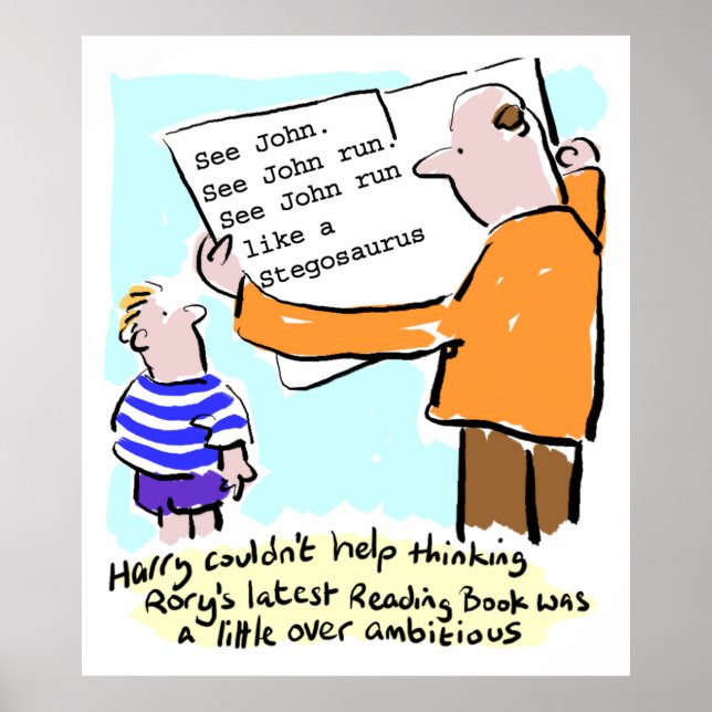 Affiche Professeur d'école primaire livre de lecture d'enf (Devant)