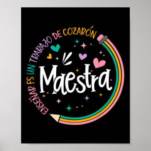 Affiche Professeur d'espagnol Maestra Retour à l'école Pre
