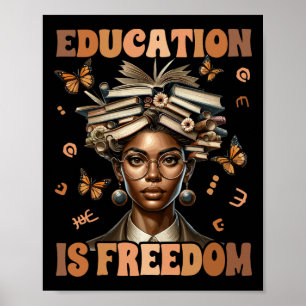 Affiche Professeur d'histoire noire L'éducation est la lib
