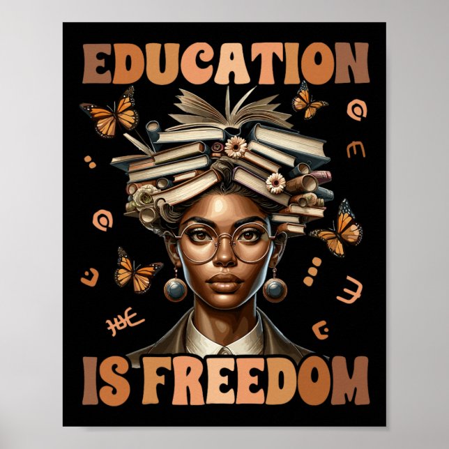 Affiche Professeur d'histoire noire L'éducation est la lib (Devant)